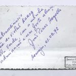 João Pires Argollo. Figura importante na história do violão brasileiro e Sergipano. Verso do cartão postal em homenagem a Darcy Villa Verde quando, em uma de suas tournées pelo Brasil, passou em Sergipe e aproveitou para visitar o amigo. Aracaju, anos 70.